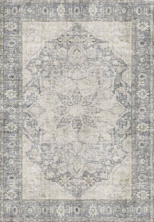 Çam Halı Anatolia 32-066 Etnik Eskitme Desenli Dokuma Tabanlı Yıkanabilir Şönil Salon ve Oda Halısı