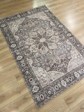 Çam Halı Anatolia 32-065 Etnik Eskitme Desenli Dokuma Tabanlı Yıkanabilir Şönil Salon ve Oda Halısı