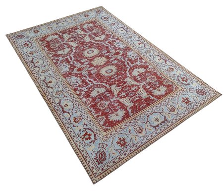 Çam Halı Anatolia 32-073 Etnik Eskitme Desenli Dokuma Tabanlı Yıkanabilir Şönil Salon ve Oda Halısı