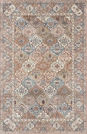 Çam Halı Anatolia 32-071 Etnik Eskitme Desenli Dokuma Tabanlı Yıkanabilir Şönil Salon ve Oda Halısı