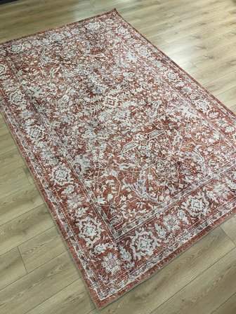 Çam Halı Anatolia 32-053 Etnik Eskitme Desenli Dokuma Tabanlı Yıkanabilir Şönil Salon ve Oda Halısı