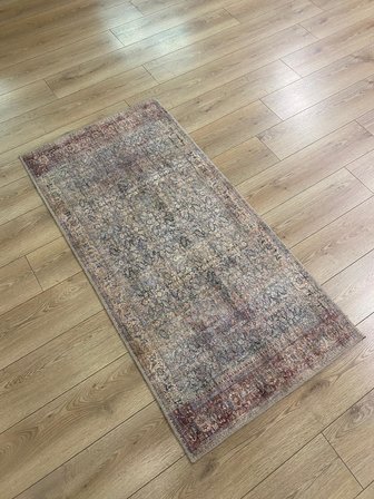 Çam Halı Anatolia 32-046 Etnik Eskitme Desenli Dokuma Tabanlı Yıkanabilir Şönil Salon ve Oda Halısı