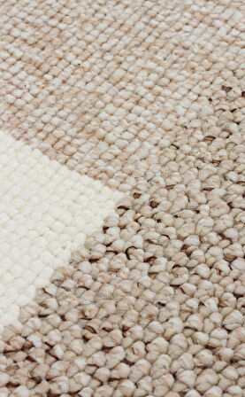 EKO Halı OSLO OSL 07 BEİGE Hav Toz Vermez Hasır Dokuma Modern Makine Halısı