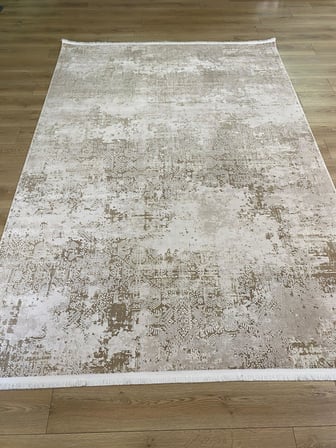 Çam Halı BODRUM 333 Krem Bej Salon Halısı Mutfak Halısı Oturma Odası Halısı Modern Makine Halısı