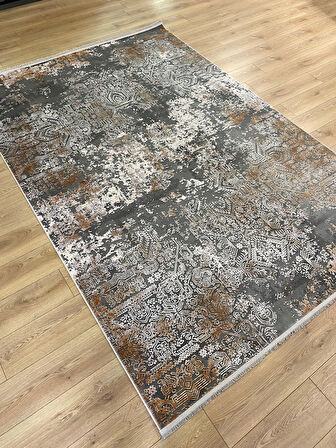 Çam Halı BODRUM 888 Gri Bakır Salon Halısı Mutfak Halısı Oturma Odası Halısı Modern Makine Halısı