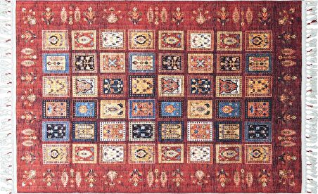 Çam Halı Şal 10650 Multi Tuğra Halı Etnik Desen Modern Kilim