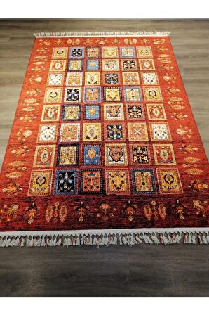 Çam Halı Şal 10650 Multi Tuğra Halı Etnik Desen Modern Kilim