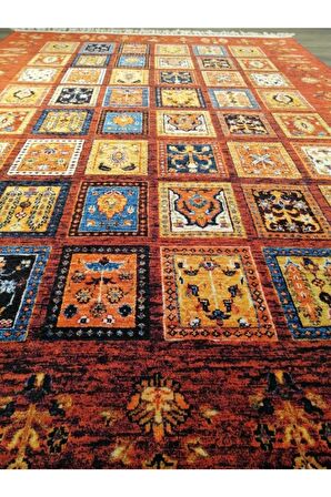 Çam Halı Şal 10650 Multi Tuğra Halı Etnik Desen Modern Kilim