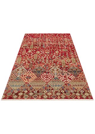 Eko Halı KYBELE KYB 01 RED Etnik Desenli Otantik Salon Halısı Oturma Odası Halısı Mutfak Halısı Modern Makine Halısı