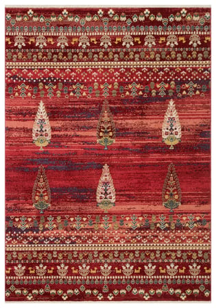 Eko Halı KYBELE KYB 02 RED Etnik Desenli Otantik Salon Halısı Oturma Odası Halısı Mutfak Halısı Modern Makine Halısı