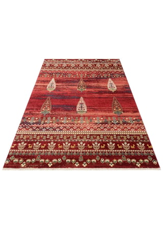 Eko Halı KYBELE KYB 02 RED Etnik Desenli Otantik Salon Halısı Oturma Odası Halısı Mutfak Halısı Modern Makine Halısı