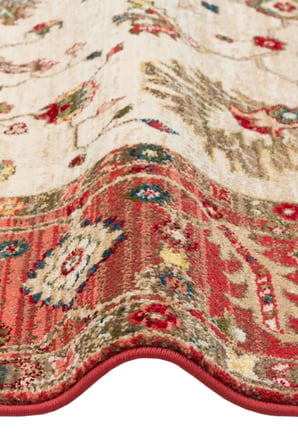 Eko Halı KYBELE KYB 04 CREAM RED XW Etnik Desenli Otantik Salon Halısı Oturma Odası Halısı Mutfak Halısı Modern Makine Halısı