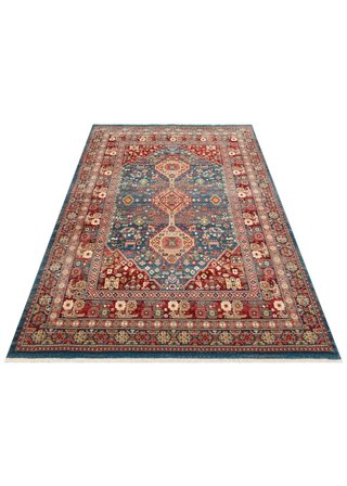 Eko Halı KYBELE KYB 05 NAVY RED XW Etnik Desenli Otantik Salon Halısı Oturma Odası Halısı Mutfak Halısı Modern Makine Halısı