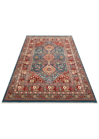 Eko Halı KYBELE KYB 05 NAVY RED XW Etnik Desenli Otantik Salon Halısı Oturma Odası Halısı Mutfak Halısı Modern Makine Halısı