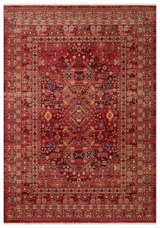 Eko Halı KYBELE KYB 05 RED XW Etnik Desenli Otantik Salon Halısı Oturma Odası Halısı Mutfak Halısı Modern Makine Halısı