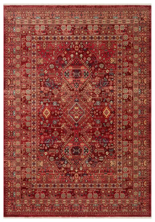 Eko Halı KYBELE KYB 05 RED XW Etnik Desenli Otantik Salon Halısı Oturma Odası Halısı Mutfak Halısı Modern Makine Halısı