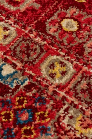 Eko Halı KYBELE KYB 05 RED XW Etnik Desenli Otantik Salon Halısı Oturma Odası Halısı Mutfak Halısı Modern Makine Halısı