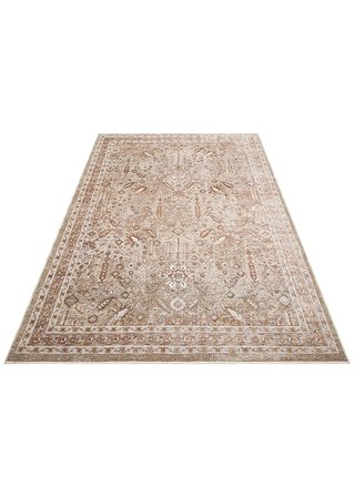 SOFIA SOF 01 CREAM GOLD Geleneksel El Dokuması Uşak Halı Desenlerine Sahip Vintage Eskitme Tarzı Salon Halısı Oturma Odası Halısı