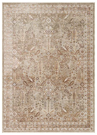 SOFIA SOF 01 CREAM GOLD Geleneksel El Dokuması Uşak Halı Desenlerine Sahip Vintage Eskitme Tarzı Salon Halısı Oturma Odası Halısı