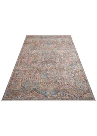 SOFIA SOF 03 MULTY Geleneksel El Dokuması Uşak Halı Desenlerine Sahip Vintage Eskitme Tarzı Salon Halısı Oturma Odası Halısı