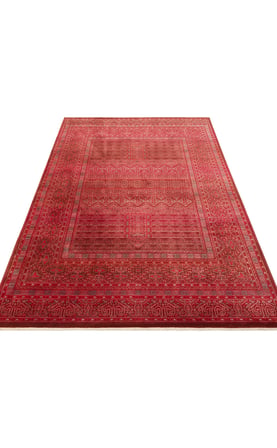 Eko Halı PİETRA PTA 17 RED Sıcak Renk Tonlarını Etnik Desenlerle Buluşturan Yumuşak Tuşeli Salon Halısı Oturma Odası Halısı Mutfak Halısı Modern Makine Halısı