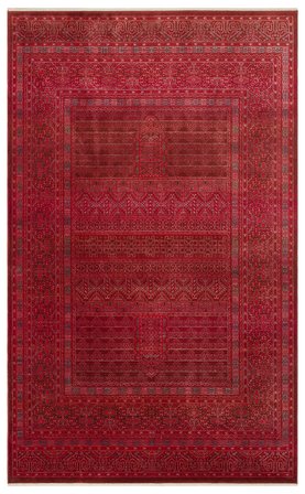 Eko Halı PİETRA PTA 17 RED Sıcak Renk Tonlarını Etnik Desenlerle Buluşturan Yumuşak Tuşeli Salon Halısı Oturma Odası Halısı Mutfak Halısı Modern Makine Halısı