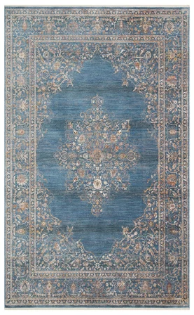 Eko Halı PİETRA PTA 18 NAVY Sıcak Renk Tonlarını Etnik Desenlerle Buluşturan Yumuşak Tuşeli Salon Halısı Oturma Odası Halısı Mutfak Halısı Modern Makine Halısı