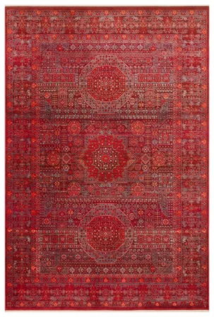 Eko Halı PİETRA PTA 20 RED Sıcak Renk Tonlarını Etnik Desenlerle Buluşturan Yumuşak Tuşeli Salon Halısı Oturma Odası Halısı Mutfak Halısı Modern Makine Halısı