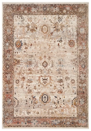 Eko Halı PİETRA PTA 22 CREAM BROWN Sıcak Renk Tonlarını Etnik Desenlerle Buluşturan Yumuşak Tuşeli Salon Halısı Oturma Odası Halısı Mutfak Halısı Modern Makine Halısı