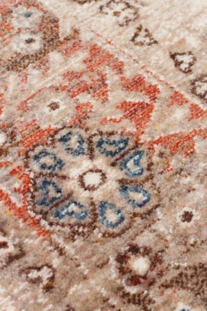 Eko Halı PİETRA PTA 22 CREAM BROWN Sıcak Renk Tonlarını Etnik Desenlerle Buluşturan Yumuşak Tuşeli Salon Halısı Oturma Odası Halısı Mutfak Halısı Modern Makine Halısı