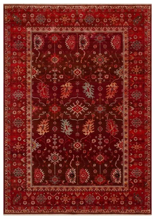 Eko Halı PİETRA PTA 24 RED Sıcak Renk Tonlarını Etnik Desenlerle Buluşturan Yumuşak Tuşeli Salon Halısı Oturma Odası Halısı Mutfak Halısı Modern Makine Halısı