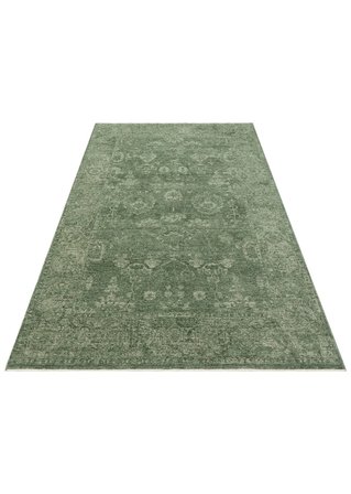 SHİRAZ SHR 02 GREEN Vintage Eskitme Tarzı Yumuşak Dokulu Salon Halısı Oturma Odası Halısı