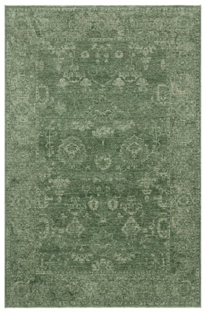 SHİRAZ SHR 02 GREEN Vintage Eskitme Tarzı Yumuşak Dokulu Salon Halısı Oturma Odası Halısı