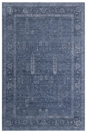SHİRAZ SHR 03 NAVY Vintage Eskitme Tarzı Yumuşak Dokulu Salon Halısı Oturma Odası Halısı