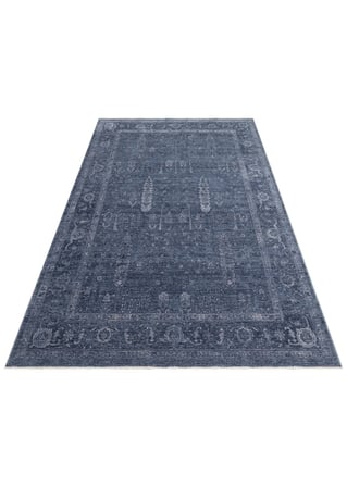 SHİRAZ SHR 03 NAVY Vintage Eskitme Tarzı Yumuşak Dokulu Salon Halısı Oturma Odası Halısı