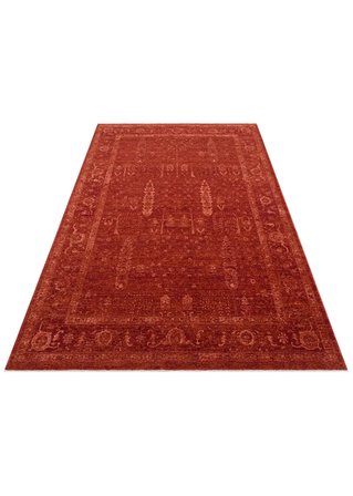 SHİRAZ SHR 03 RED Vintage Eskitme Tarzı Yumuşak Dokulu Salon Halısı Oturma Odası Halısı