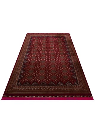 SATEEN AFGHAN SFG 01 RED Afgan Desenlerine Sahip Hav Vermeyen Özel İplerle Dokunan Yıkanabilir ve Özel Kaymaz Tabanlı Sık Dokuma Makine Halısı