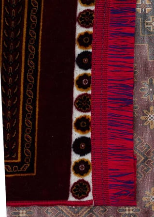 SATEEN AFGHAN SFG 01 RED Afgan Desenlerine Sahip Hav Vermeyen Özel İplerle Dokunan Yıkanabilir ve Özel Kaymaz Tabanlı Sık Dokuma Makine Halısı