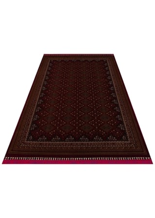 SATEEN AFGHAN SFG 01 RED Afgan Desenlerine Sahip Hav Vermeyen Özel İplerle Dokunan Yıkanabilir ve Özel Kaymaz Tabanlı Sık Dokuma Makine Halısı