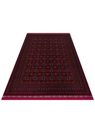 SATEEN AFGHAN SFG 02 RED Afgan Desenlerine Sahip Hav Vermeyen Özel İplerle Dokunan Yıkanabilir ve Özel Kaymaz Tabanlı Sık Dokuma Makine Halısı