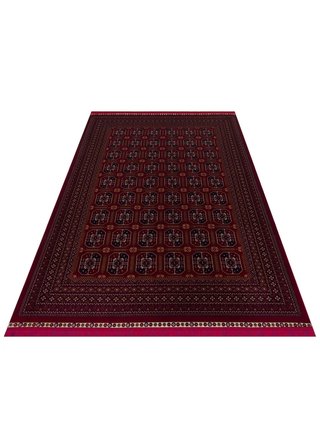 SATEEN AFGHAN SFG 02 RED Afgan Desenlerine Sahip Hav Vermeyen Özel İplerle Dokunan Yıkanabilir ve Özel Kaymaz Tabanlı Sık Dokuma Makine Halısı