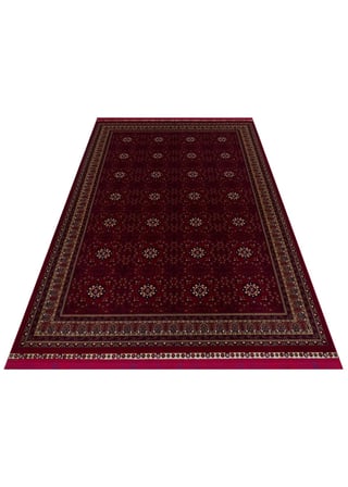 SATEEN AFGHAN SFG 03 RED Afgan Desenlerine Sahip Hav Vermeyen Özel İplerle Dokunan Yıkanabilir ve Özel Kaymaz Tabanlı Sık Dokuma Makine Halısı