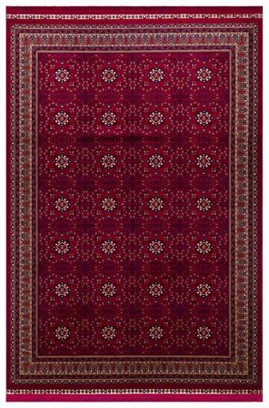 SATEEN AFGHAN SFG 03 RED Afgan Desenlerine Sahip Hav Vermeyen Özel İplerle Dokunan Yıkanabilir ve Özel Kaymaz Tabanlı Sık Dokuma Makine Halısı