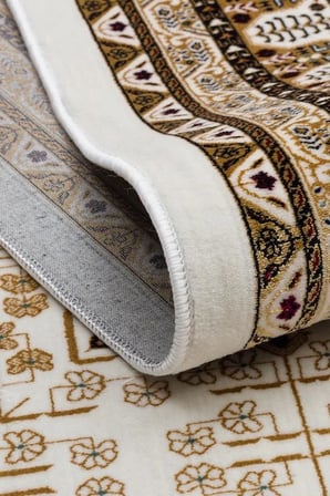 SATEEN AFGHAN SFG 03 BEİGE Afgan Desenlerine Sahip Hav Vermeyen Özel İplerle Dokunan Yıkanabilir ve Özel Kaymaz Tabanlı Sık Dokuma Makine Halısı