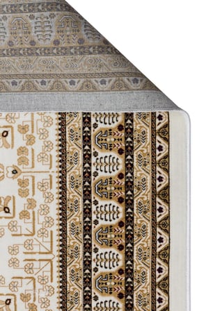 SATEEN AFGHAN SFG 03 BEİGE Afgan Desenlerine Sahip Hav Vermeyen Özel İplerle Dokunan Yıkanabilir ve Özel Kaymaz Tabanlı Sık Dokuma Makine Halısı