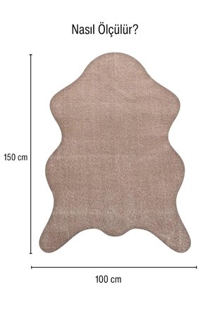 Çam Halı POLY rpppst3000 Vizon/Kahve Peluş Post Şeklinde Halı-Salon-Antre-Oturma Odası-Yumuşak-Kaymaz Taban-Yıkanabilir