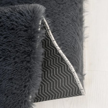 Çam Halı Tavşan Poly RPTF9083 Peluş Halı -Antrasit-  Yüksek Kalite-Ekstra Yumuşak - Kaymaz Özel Tabanlı - Özel Ölçü