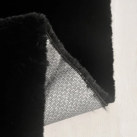 Çam Halı Tavşan Poly RPTF9060 Peluş Halı -Siyah- Yüksek Kalite-Ekstra Yumuşak - Kaymaz Özel Tabanlı - Özel Ölçü