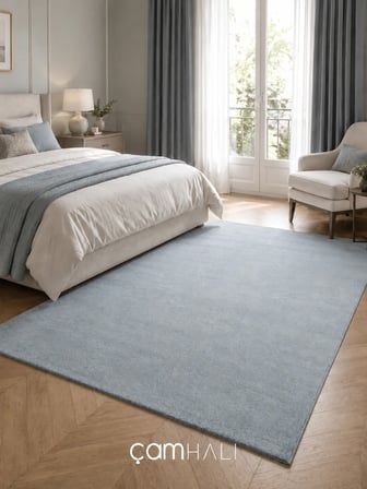 Eko Halı ZEN 01 BLUE Hav Toz Vermez Yumuşak Dokulu Salon Halısı Oturma Odası Halısı Yatak Odası Halısı Çocuk Odası Halısı Koridor Halısı Mutfak Halısı Modern Makine Halısı