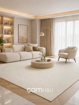 Eko Halı ZEN 01 WHİTE Hav Toz Vermez Yumuşak Dokulu Salon Halısı Oturma Odası Halısı Yatak Odası Halısı Çocuk Odası Halısı Koridor Halısı Mutfak Halısı Modern Makine Halısı